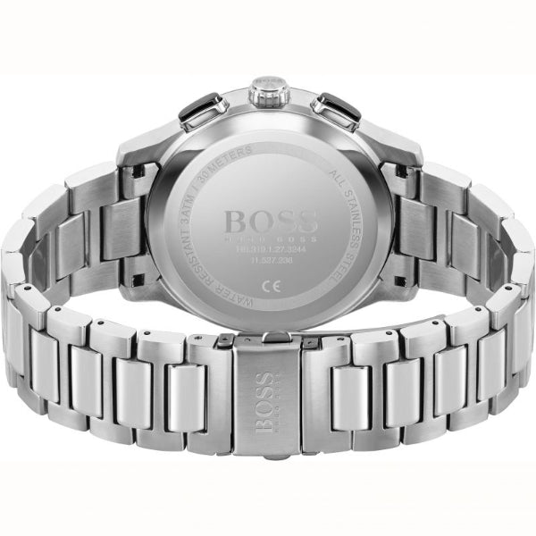 Hugo Boss Peak Black Dial Silver Steel Strap Watch for Men - 1513762 Watches Hugo Boss   