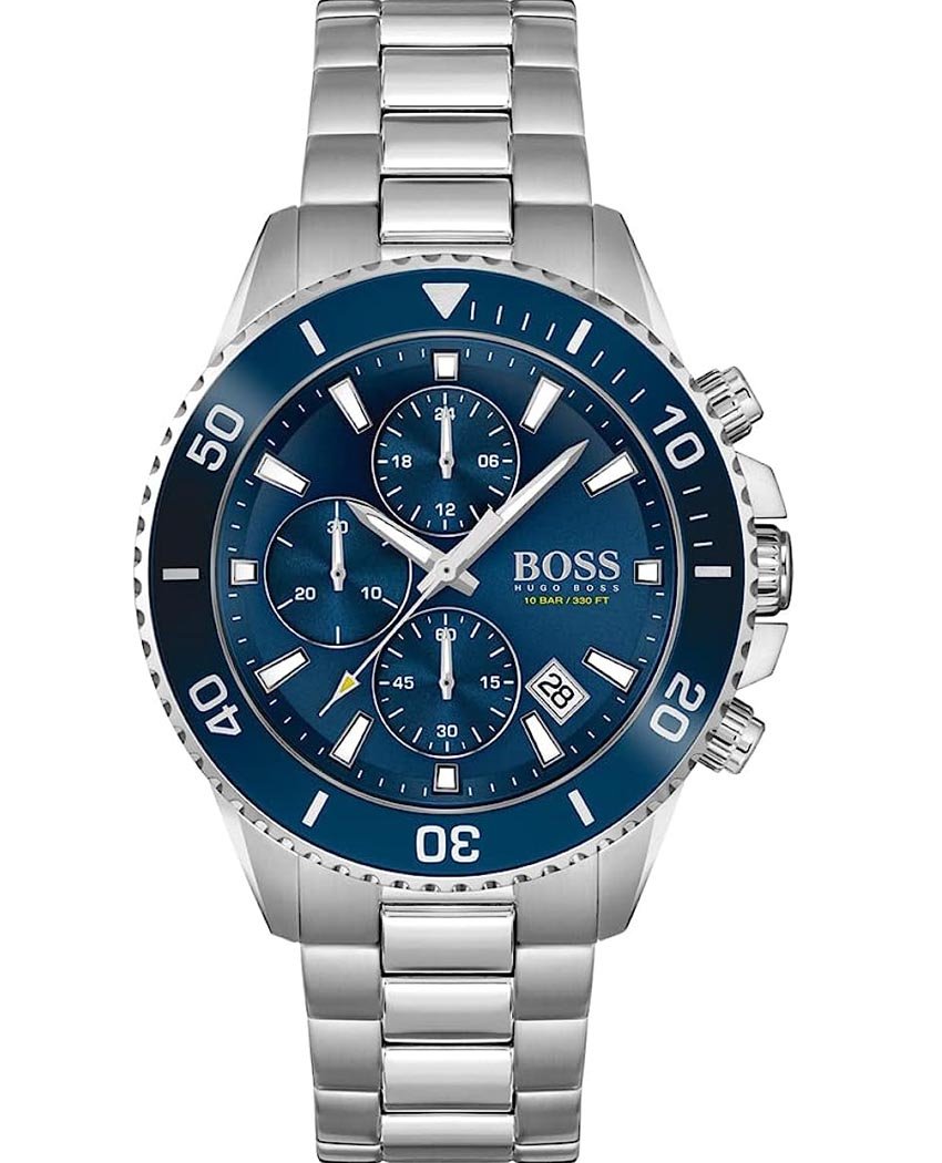 Hugo Boss Admiral Blue Dial Silver Steel Strap Watch for Men - 1513907 Watches Hugo Boss   