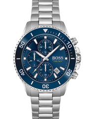 Hugo Boss Admiral Blue Dial Silver Steel Strap Watch for Men - 1513907 Watches Hugo Boss   