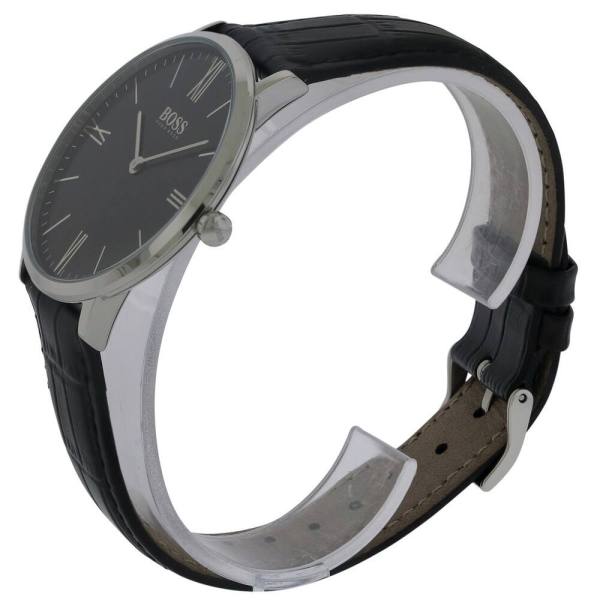 Hugo Boss Jackson Black Dial Black Leather Strap Watch for Men - 1513369 Watches Hugo Boss   