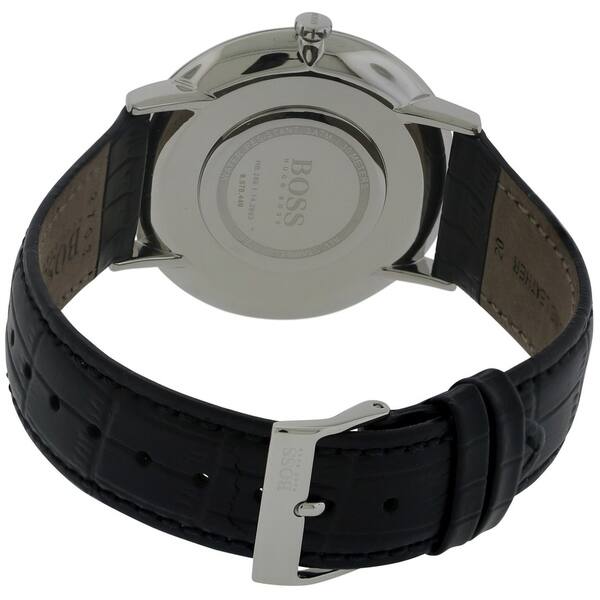 Hugo Boss Jackson Black Dial Black Leather Strap Watch for Men - 1513369 Watches Hugo Boss   