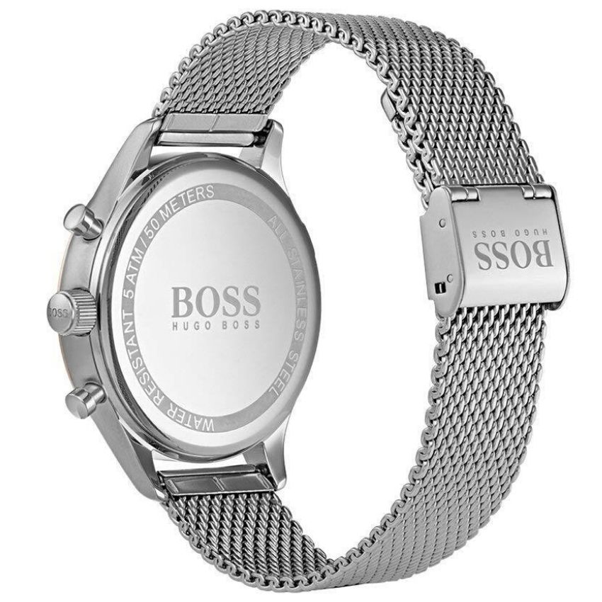 Hugo Boss Jet Blue Dial Silver Mesh Bracelet Watch for Men - 1513441 Watches Hugo Boss   