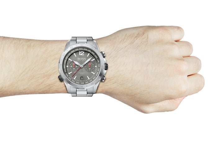 Hugo Boss Nomad Grey Dial Silver Steel Strap Watch for Men - 1513774 Watches Hugo Boss   