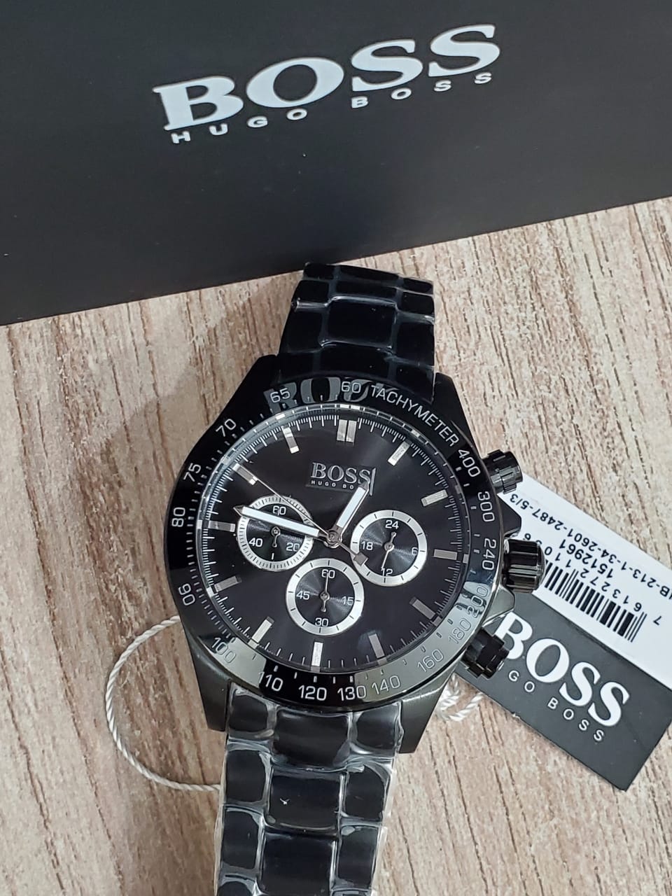 Hugo Boss Ikon Chronograph Black Dial Black Steel Strap Watch for Men - 1512961 Watches Hugo Boss   