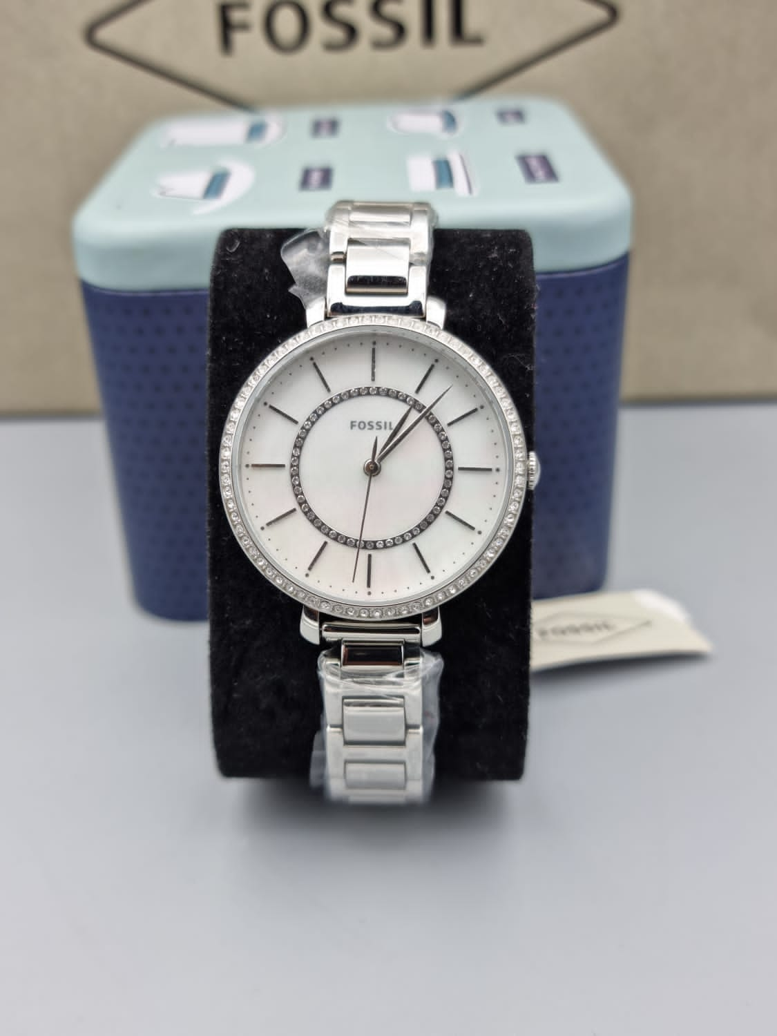 Fossil Jacqueline White Dial Silver Steel Strap Watch for Women - ES3631 Watches Fossil   