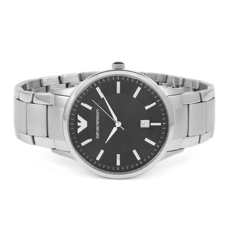 Emporio Armani Sportivo Black Dial Silver Stainless Steel Watch For Men - AR2457 Watches Emporio Armani   