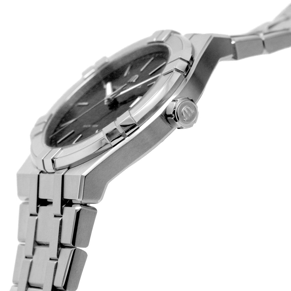 Maurice Lacroix Aikon Date Quartz Black Dial Silver Steel Strap Watch for Men - AI1108-SS002-330-1 Watches Maurice Lacroix   