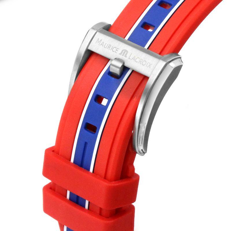 Maurice Lacroix Aikon Beach Volley Vikings Limited Edition Red Dial Red Rubber Strap Watch for Men - AI1018-SS001-530-6 Watches Maurice Lacroix   