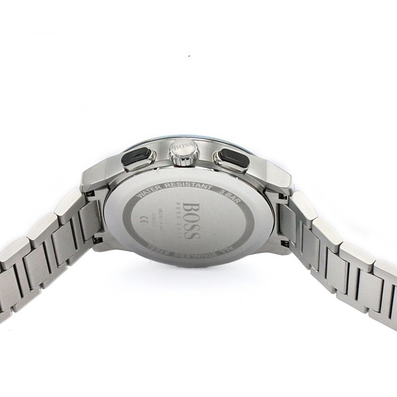 Hugo Boss Peak Black Dial Silver Steel Strap Watch for Men - 1513762 Watches Hugo Boss   