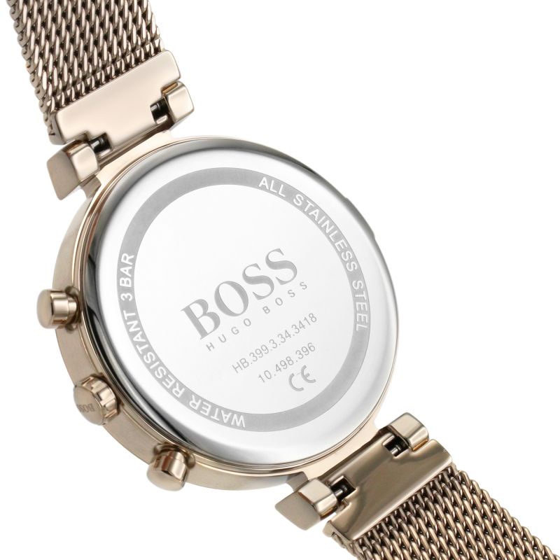 Hugo Boss Flawless White Dial Gold Mesh Bracelet Watch for Women - 1502553 Watches Hugo Boss   