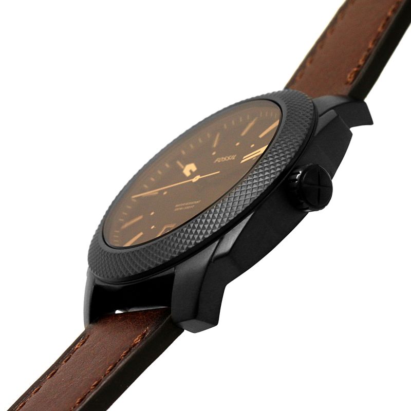 Fossil Machine Chronograph Black Dial Brown Leather Strap Watch for Men - FS5234 Watches Fossil   