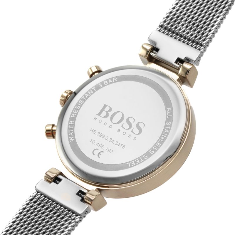 Hugo Boss Flawless Silver Dial Silver Mesh Bracelet Watch for Women -1502551 Watches Hugo Boss   