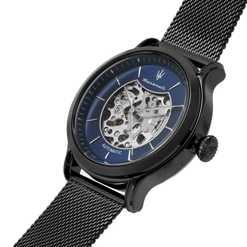 Maserati Epoca Automatic Skeleton Blue Dial Mesh Bracelet Watch For Men - R8823118002 Watches Maserati   