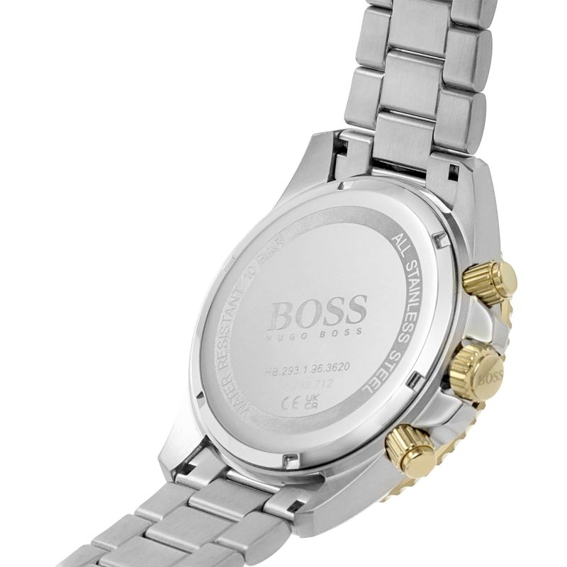 Hugo Boss Admiral Black Dial Two Tone Steel Strap Watch for Men - 1513908 Watches Hugo Boss   