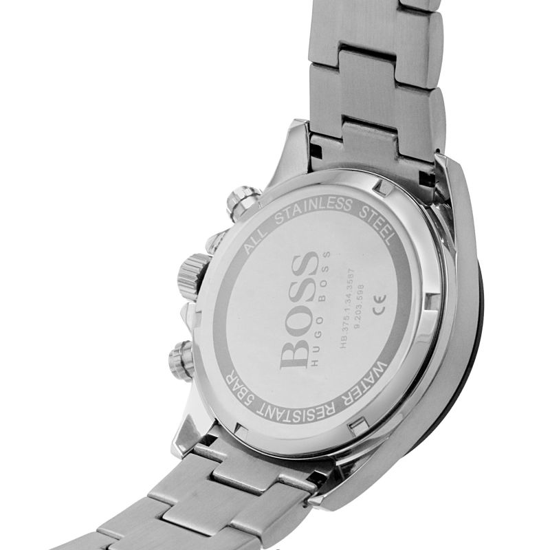 Hugo Boss Hero Chronograph White Dial Silver Steel Strap Watch for Men - 1513875 Watches Hugo Boss   