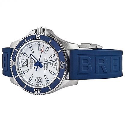 Breitling Superocean II Automatic 42mm White Dial Blue Rubber Strap Watch for Men - A17366D81A1S2 Watches Breitling   