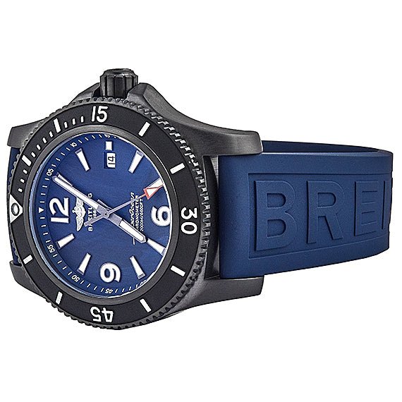 Breitling Superocean Automatic 46mm Blue Dial Blue Rubber Strap Watch for Men - M17368D71C1S1 Watches Breitling   