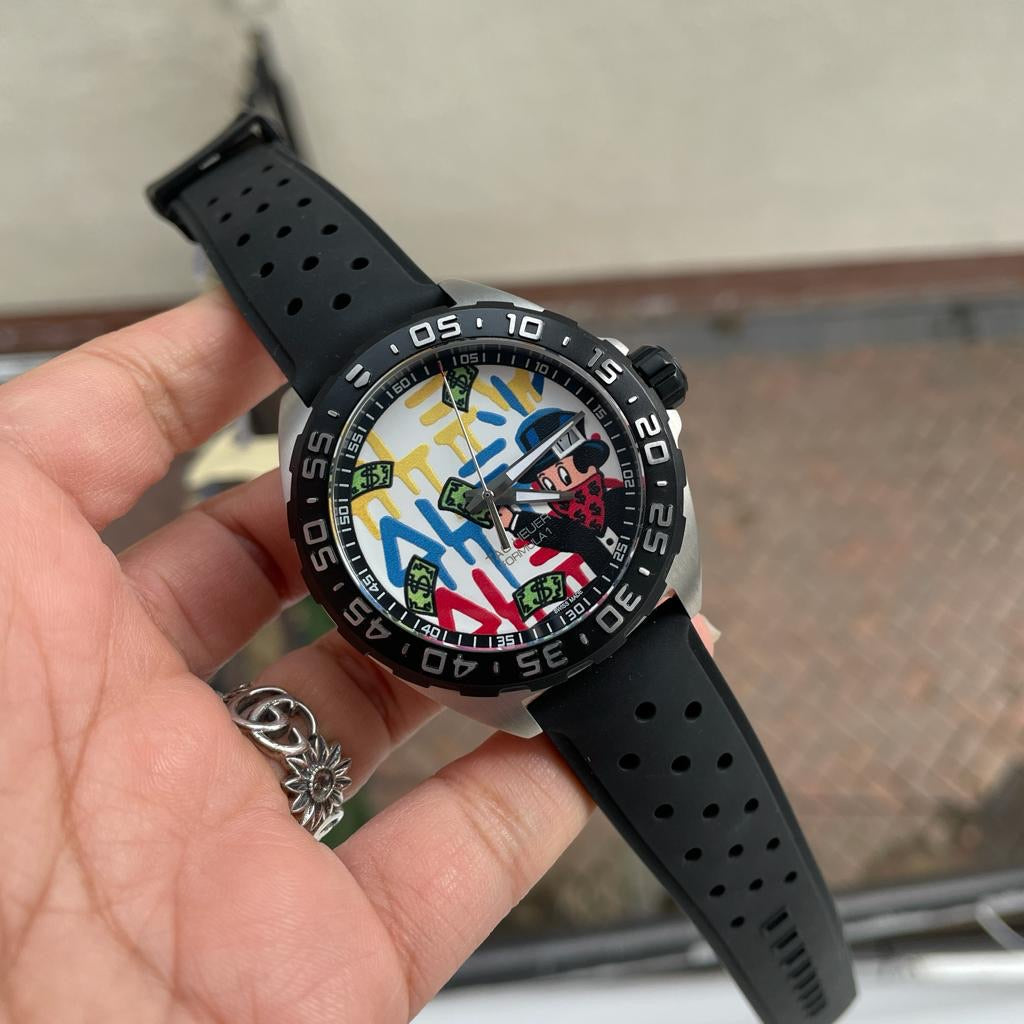 Tag Heuer Formula 1 Alec Monopoly Special Edition Black Rubber Strap Watch for Men - WAZ1119.FT8023 Watches Tag Heuer   