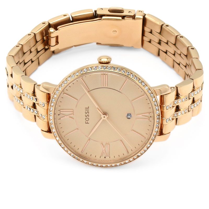 Fossil Jacqueline Rose Gold Dial Rose Gold Steel Strap Watch for Women - ES3546 Watches Fossil   