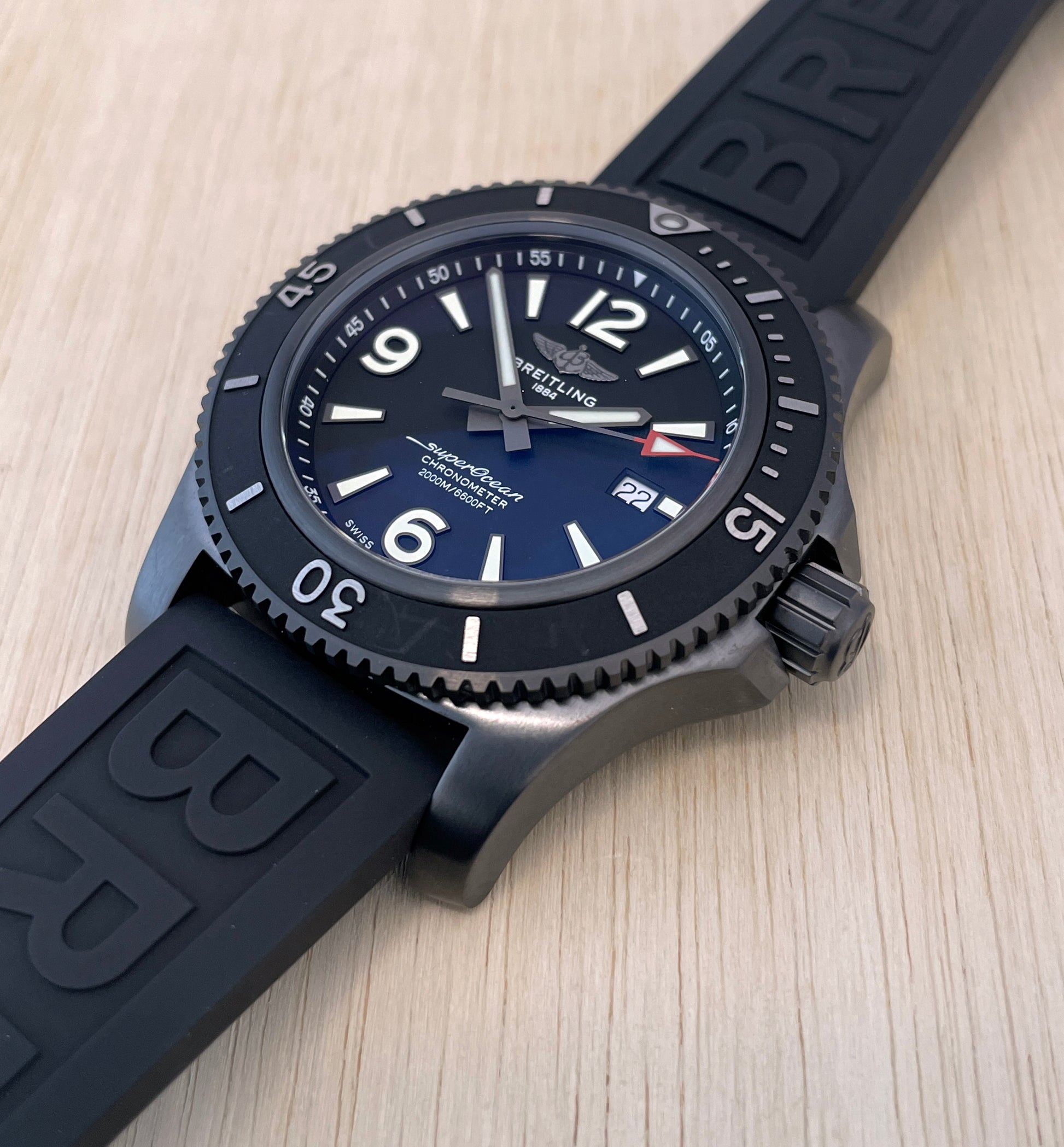 Breitling Superocean Automatic 46mm Black Dial Black Rubber Strap Watch for Men - M17368B71B1S1 Watches Breitling   