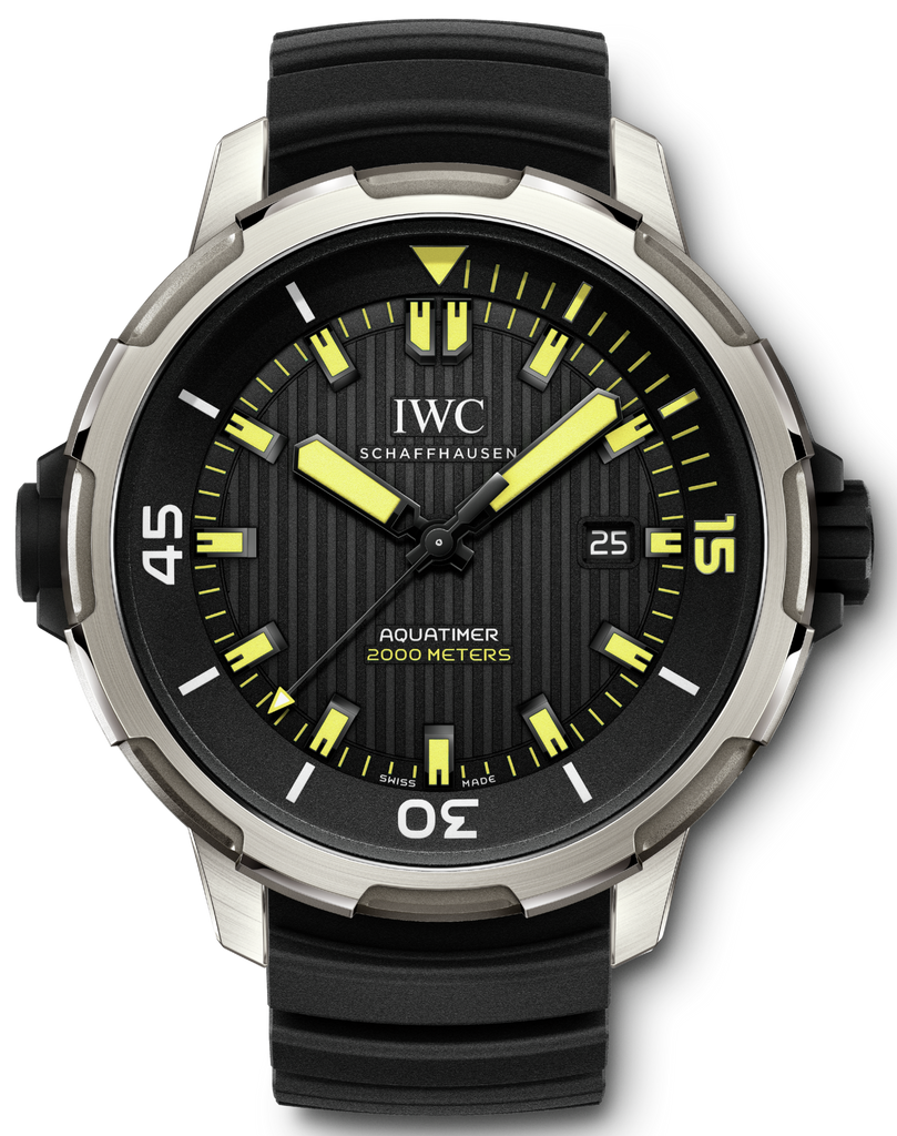 IWC Aquatimer Automatic 2000 Black Dial Black Rubber Strap Watch For Men - IW358001