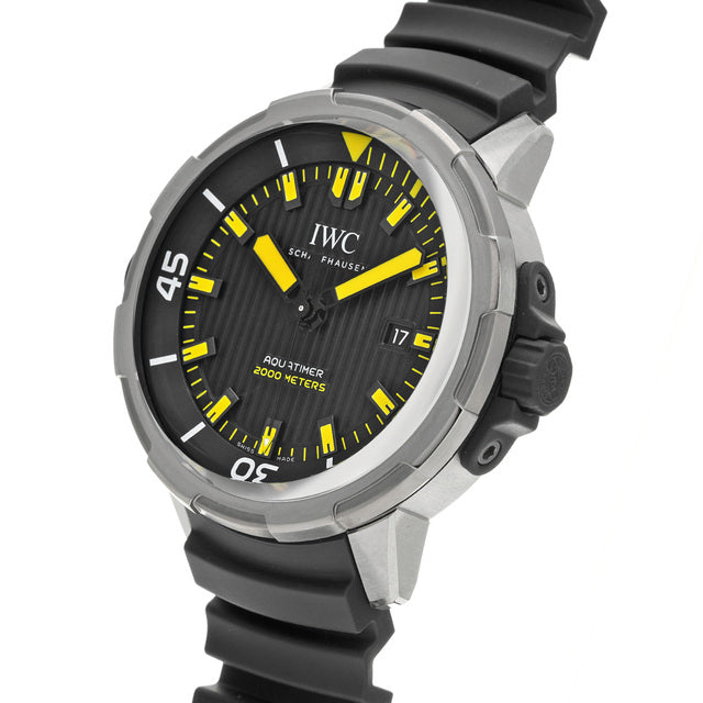 IWC Aquatimer Automatic 2000 Black Dial Black Rubber Strap Watch For Men - IW358001