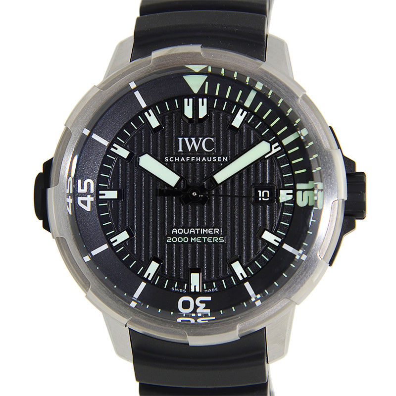 IWC Aquatimer Automatic 2000 Black Dial Black Rubber Strap Watch For Men - IW358002