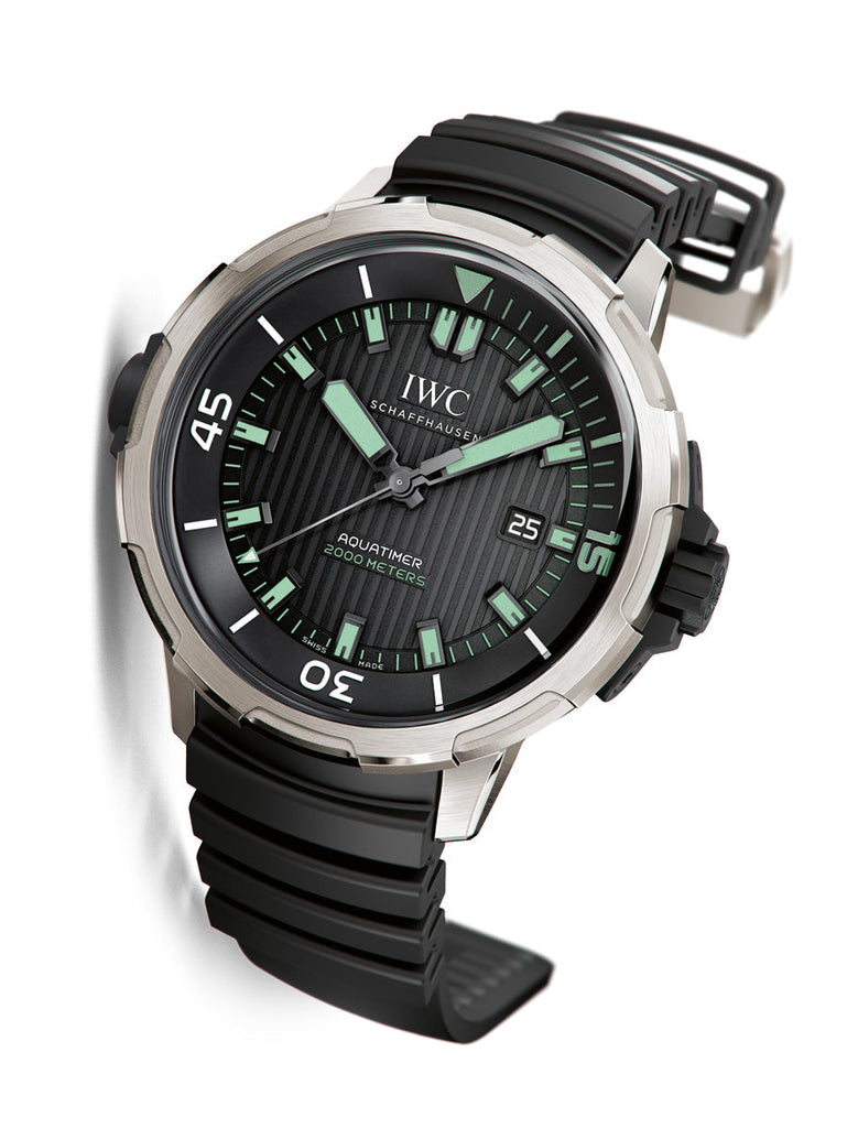 IWC Aquatimer Automatic 2000 Black Dial Black Rubber Strap Watch For Men - IW358002