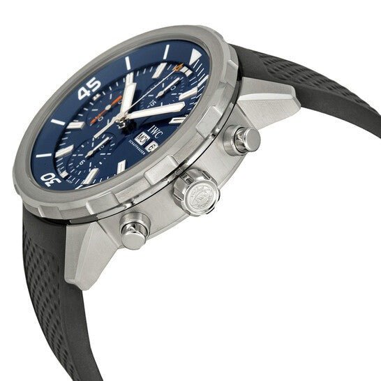 IWC Aquatimer Automatic Chronograph 44mm Blue Dial Black Rubber Strap Watch For Men - IW376805