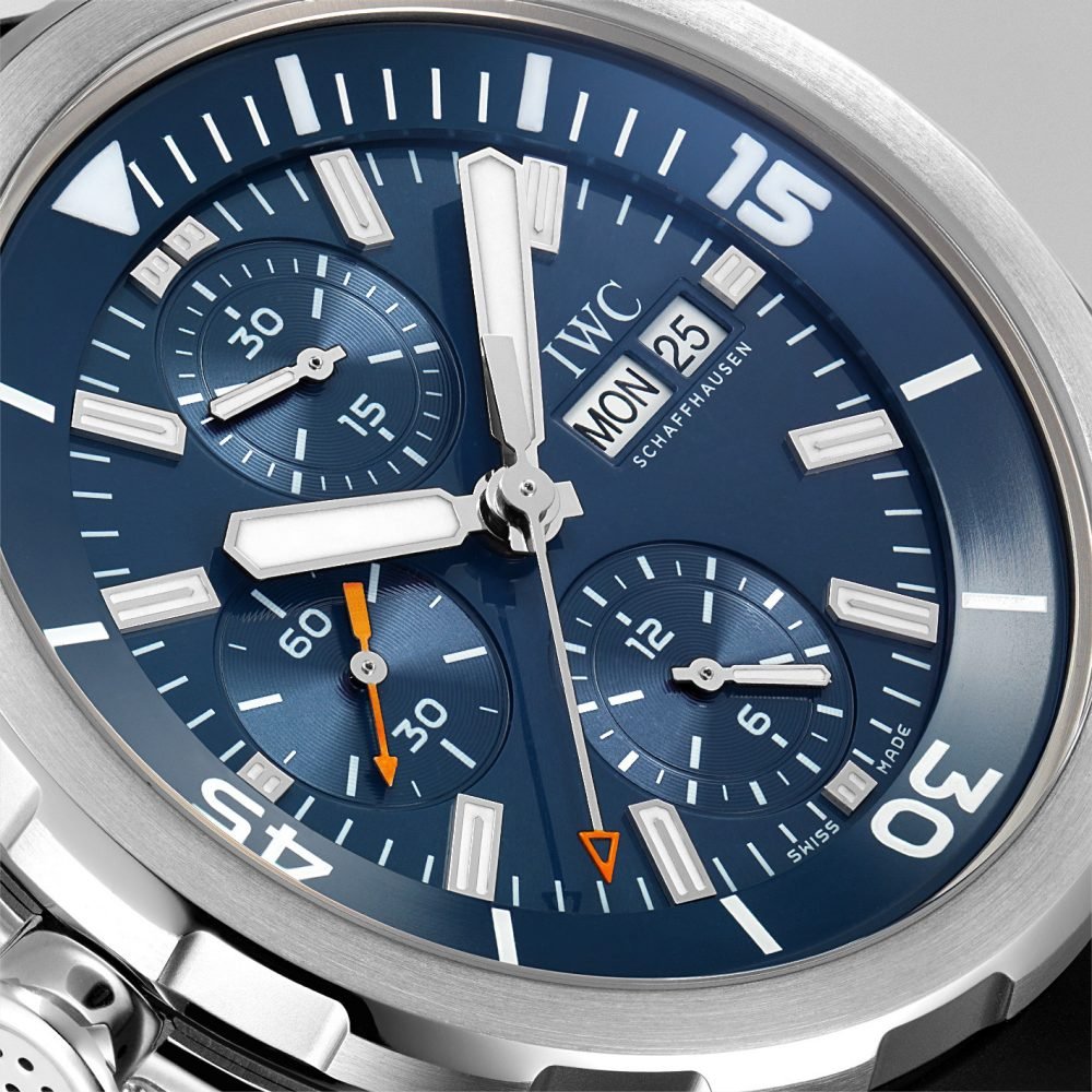 IWC Aquatimer Automatic Chronograph 44mm Blue Dial Black Rubber Strap Watch For Men - IW376805