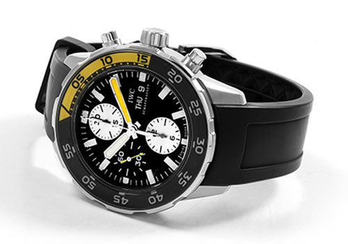 IWC Aquatimer Automatic Chronograph Black Dial Black Rubber Strap Watch For Men - IW376709