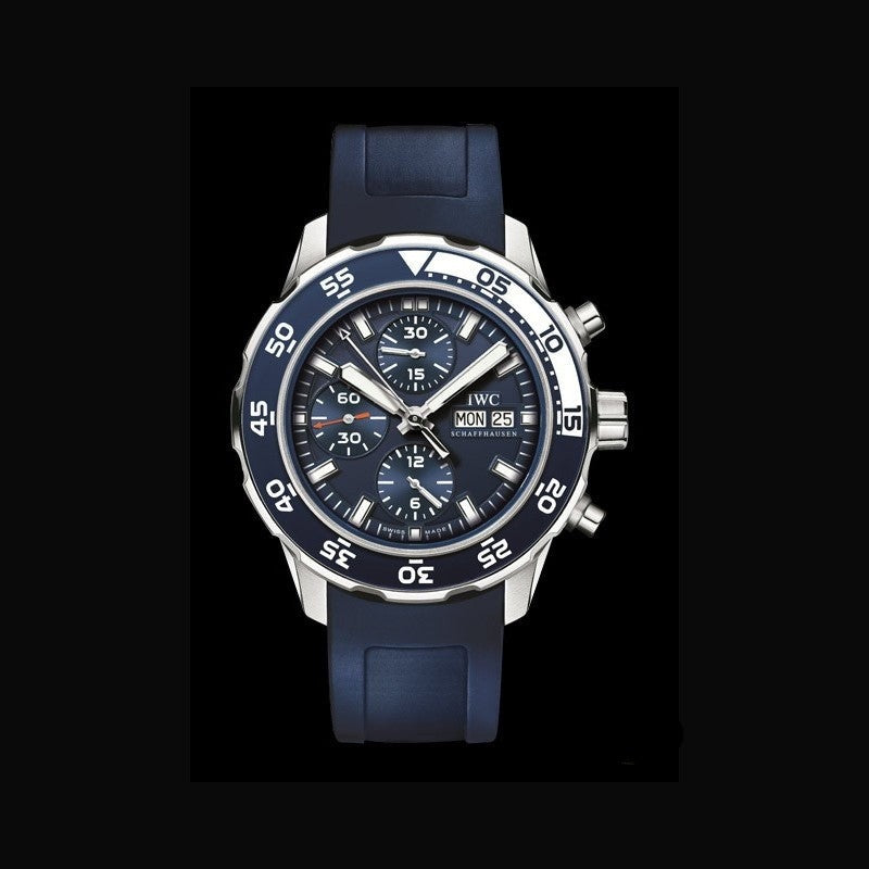 IWC Aquatimer Chronograph Blue Dial Blue Rubber Strap Watch For Men - IW376711