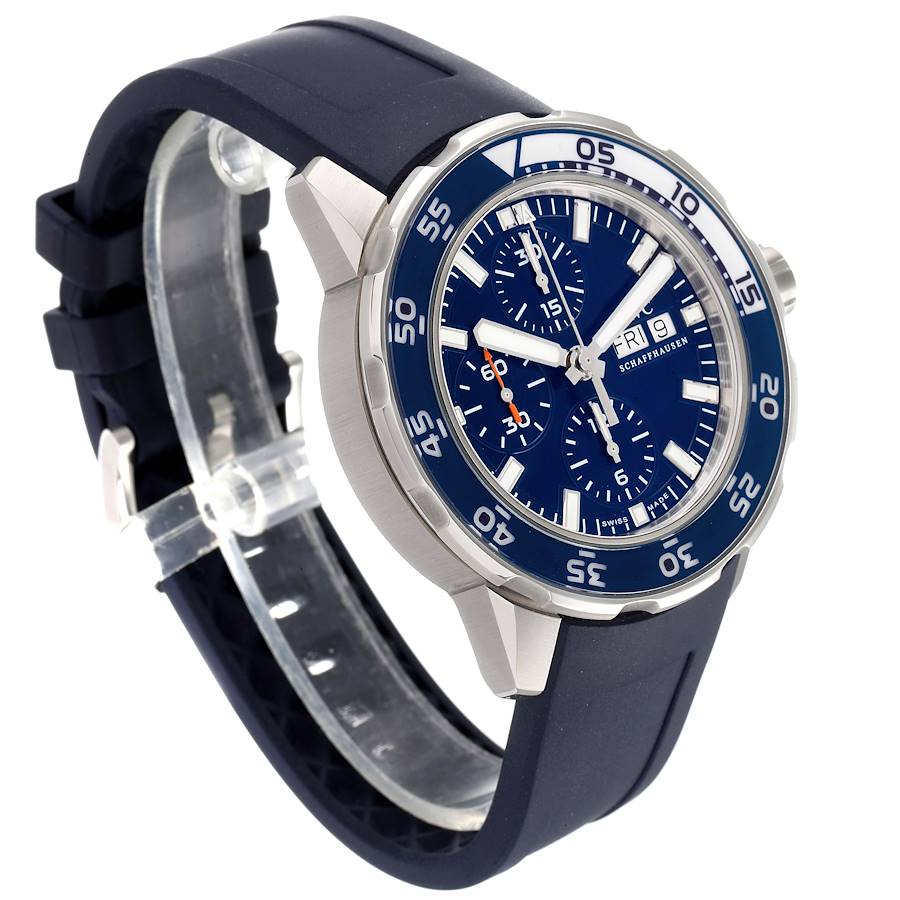 IWC Aquatimer Chronograph Blue Dial Blue Rubber Strap Watch For Men - IW376711