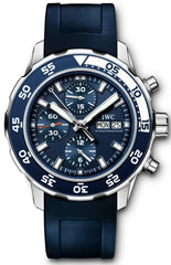 IWC Aquatimer Chronograph Blue Dial Blue Rubber Strap Watch For Men - IW376711