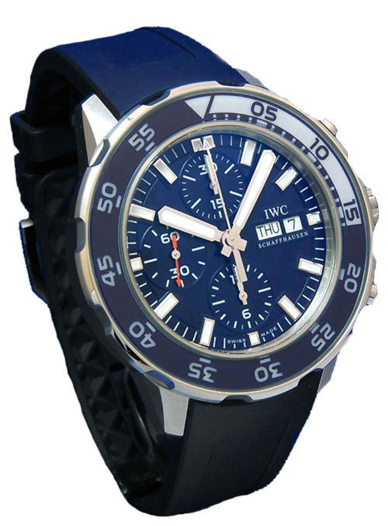 IWC Aquatimer Chronograph Blue Dial Blue Rubber Strap Watch For Men - IW376711