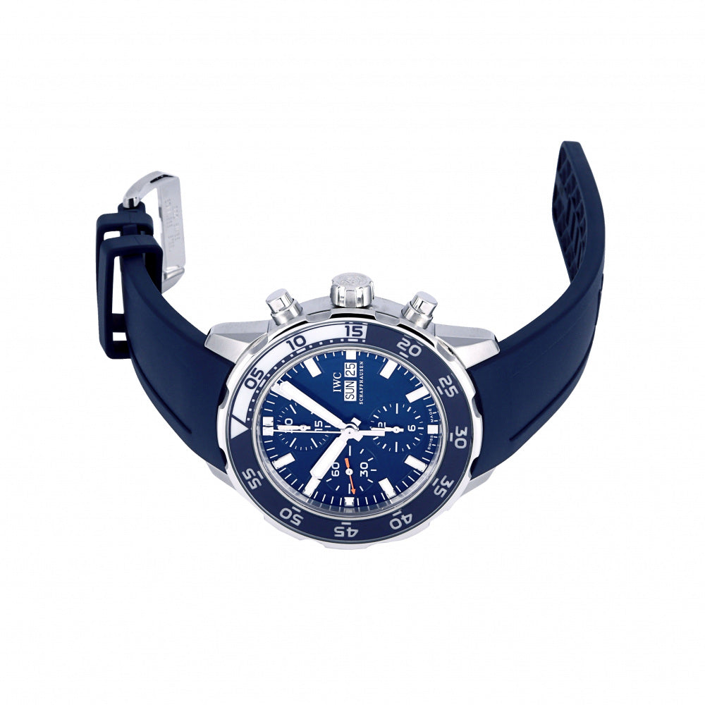 IWC Aquatimer Chronograph Blue Dial Blue Rubber Strap Watch For Men - IW376711