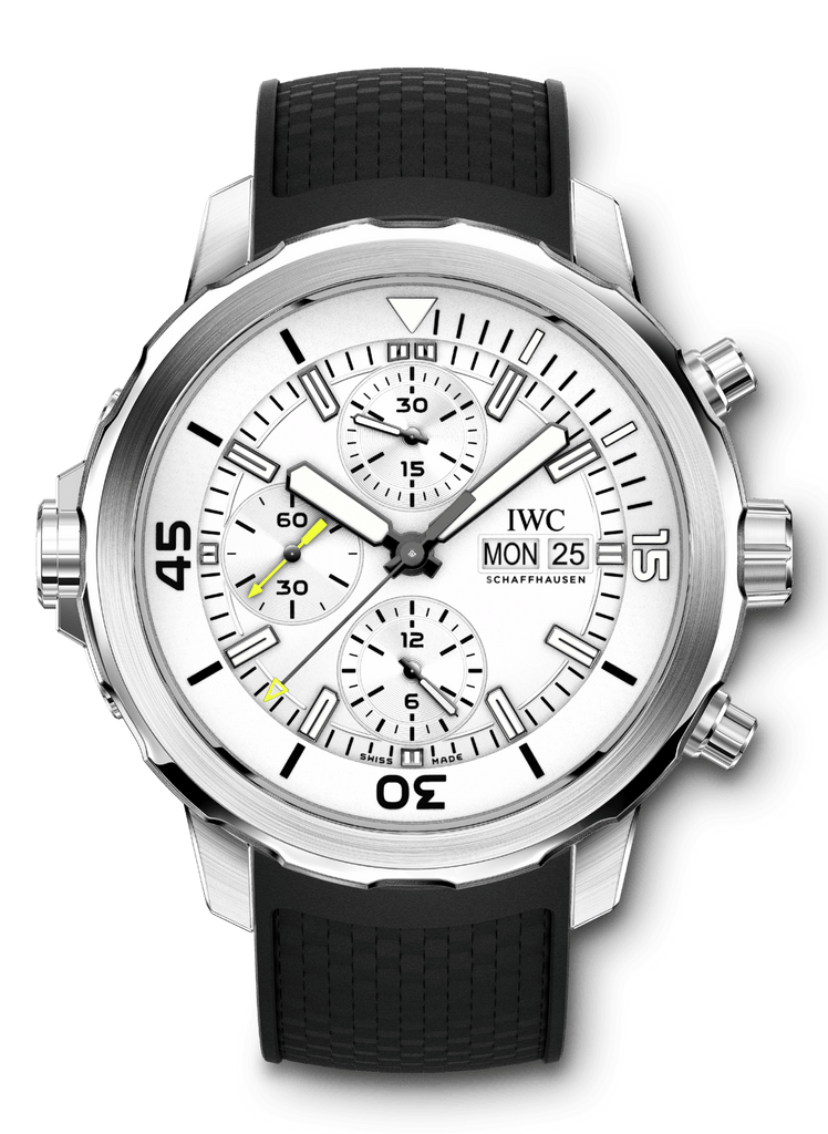 IWC Aquatimer Chronograph White Dial Black Rubber Strap Watch For Men - IW376801