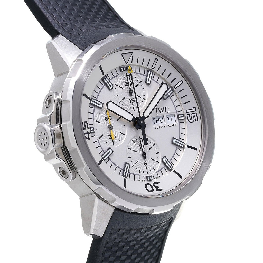 IWC Aquatimer Chronograph White Dial Black Rubber Strap Watch For Men - IW376801