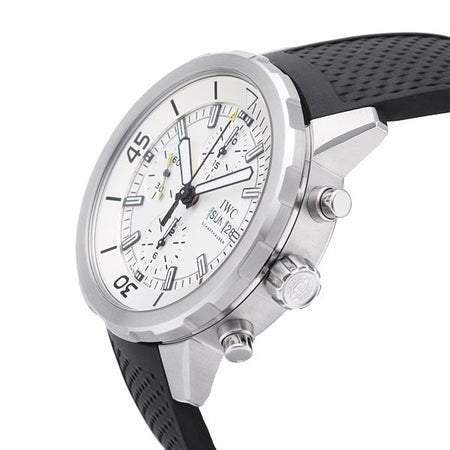 IWC Aquatimer Chronograph White Dial Black Rubber Strap Watch For Men - IW376801