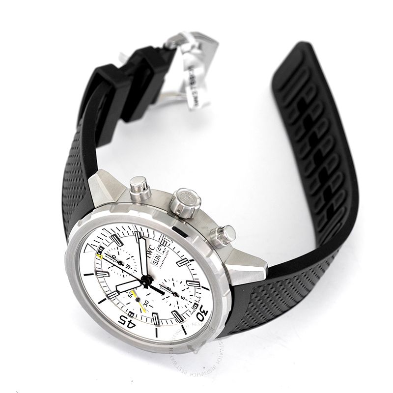 IWC Aquatimer Chronograph White Dial Black Rubber Strap Watch For Men - IW376801