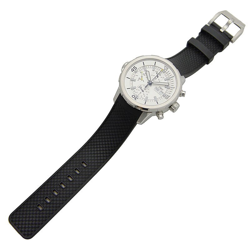 IWC Aquatimer Chronograph White Dial Black Rubber Strap Watch For Men - IW376801