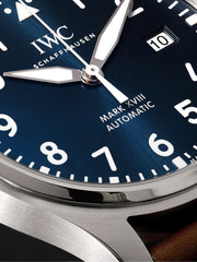 IWC Pilot's Mark XVIII Le Petit Prince Blue Dial Brown Leather Strap Watch For Men - IW327004