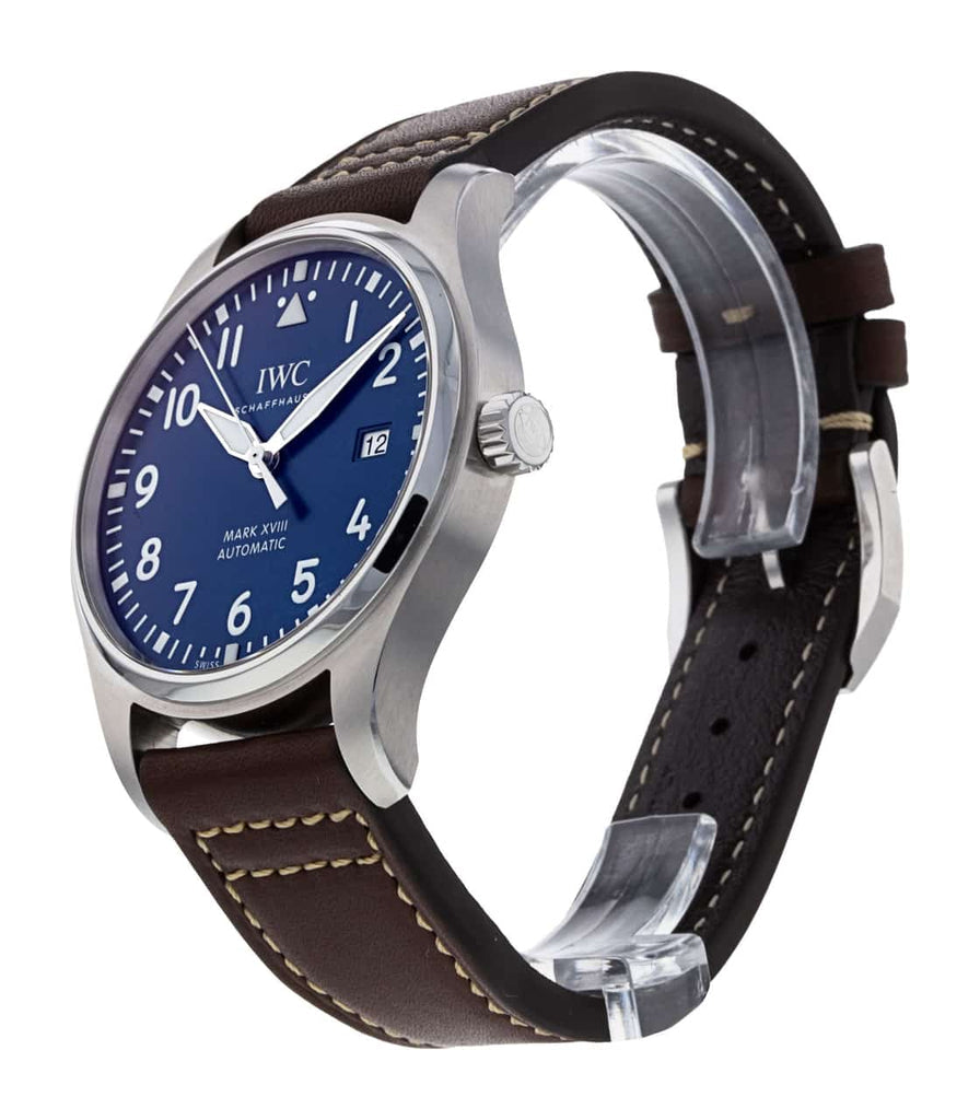 IWC Pilot's Mark XVIII Le Petit Prince Blue Dial Brown Leather Strap Watch For Men - IW327004