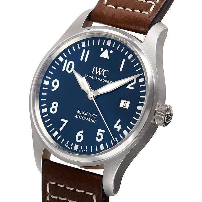 IWC Pilot's Mark XVIII Le Petit Prince Blue Dial Brown Leather Strap Watch For Men - IW327004