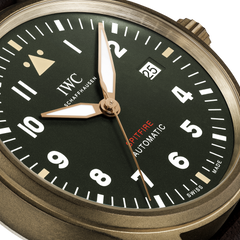 IWC Pilot's Watch Automatic Spitfire Green Dial Brown Leather Strap Watch For Men - IW326802