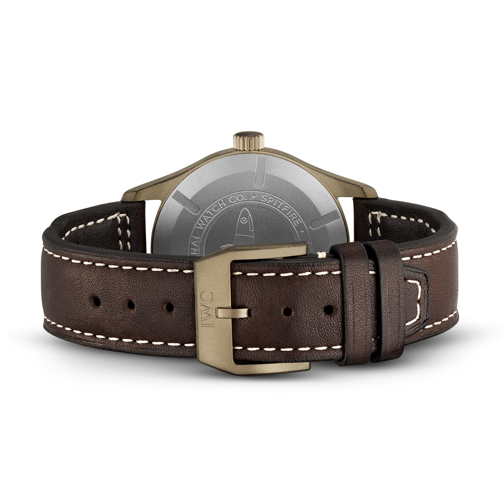 IWC Pilot's Watch Automatic Spitfire Green Dial Brown Leather Strap Watch For Men - IW326802