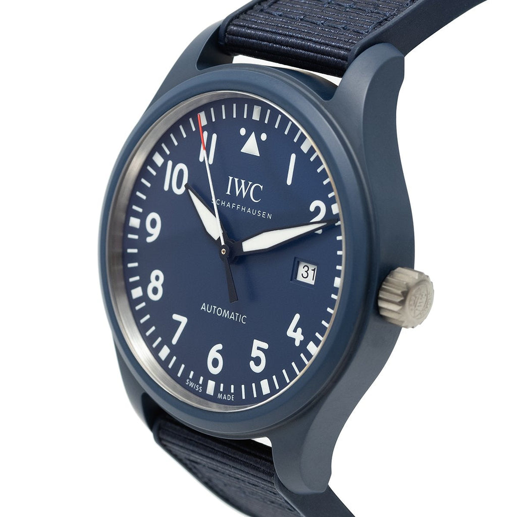 IWC Pilot’s Watch Automatic "Laureus Sport For Good" Edition Blue Dial Blue Nylon Strap Watch For Men - IW328101