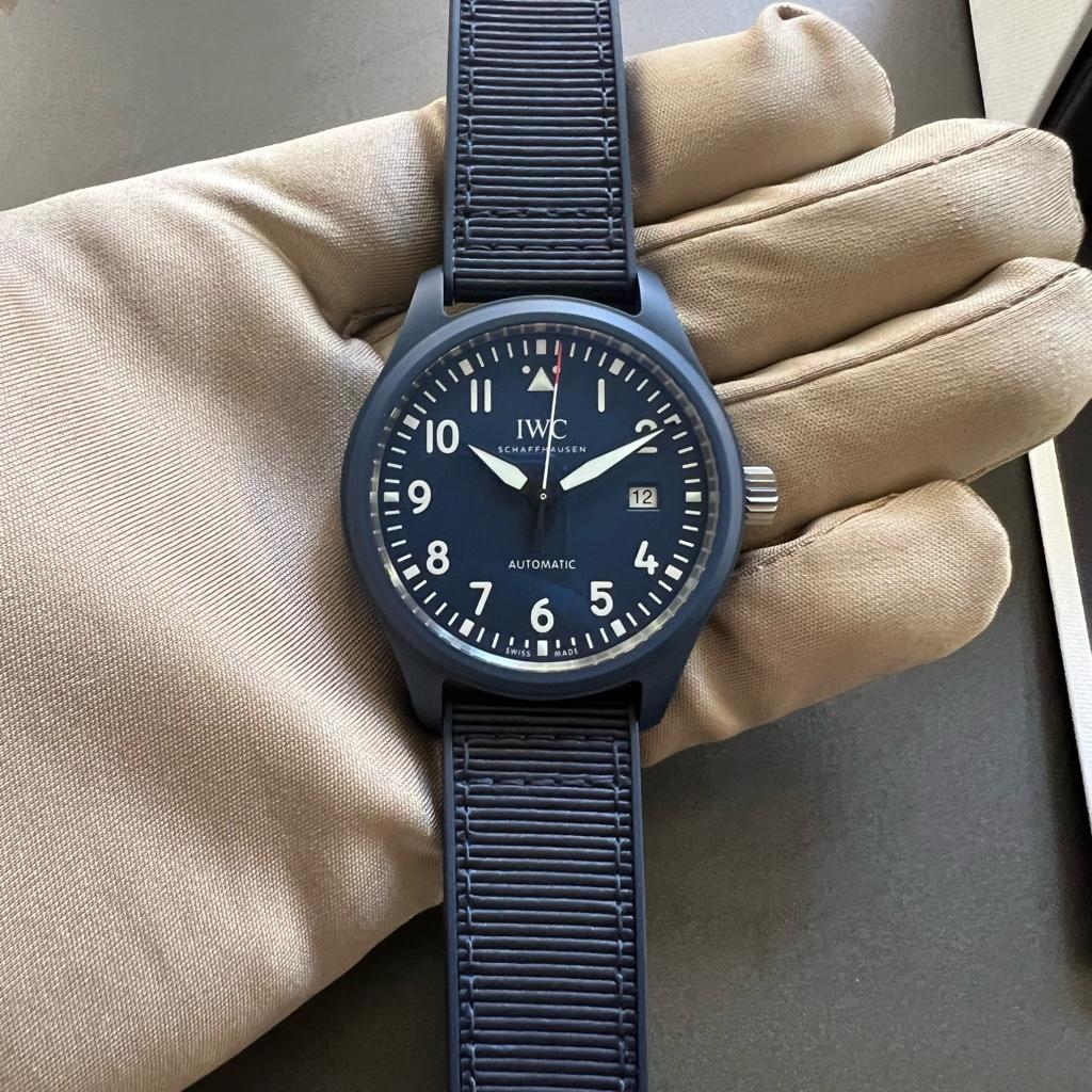 IWC Pilot’s Watch Automatic "Laureus Sport For Good" Edition Blue Dial Blue Nylon Strap Watch For Men - IW328101