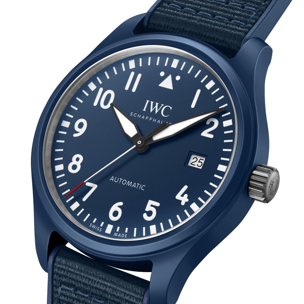 IWC Pilot’s Watch Automatic "Laureus Sport For Good" Edition Blue Dial Blue Nylon Strap Watch For Men - IW328101