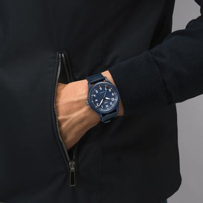 IWC Pilot’s Watch Automatic "Laureus Sport For Good" Edition Blue Dial Blue Nylon Strap Watch For Men - IW328101